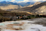 Top of Mammoth Hot Springs, looking down at the 'town'.