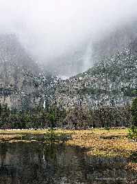 Yosemite Falls from Meadow