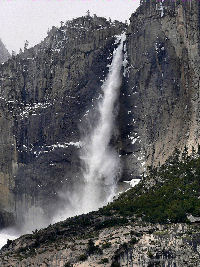 Upper Yosemite Falls from Yosemite Meadow