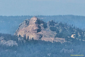 Crazy Horse Monument from Mt Coolidge. Click for larger picture.